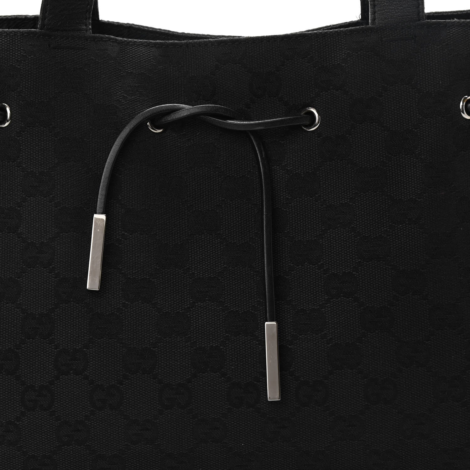 Gucci Monogram Drawstring Bag Black 8 of 12