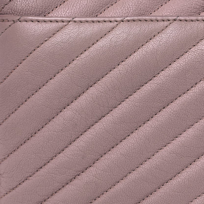 Saint Laurent Sheepskin Matelasse Chevron Monogram Medium College Bag Rose Poudre 18 of 19