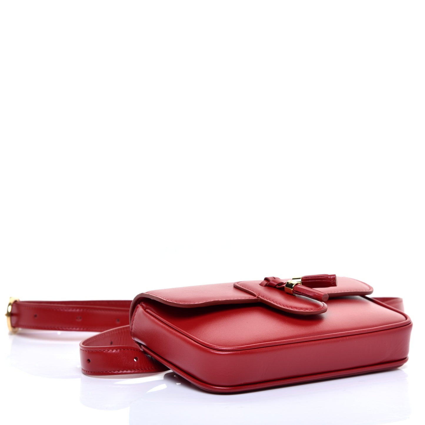 Smooth Calfskin Tassel Belt Bag Red