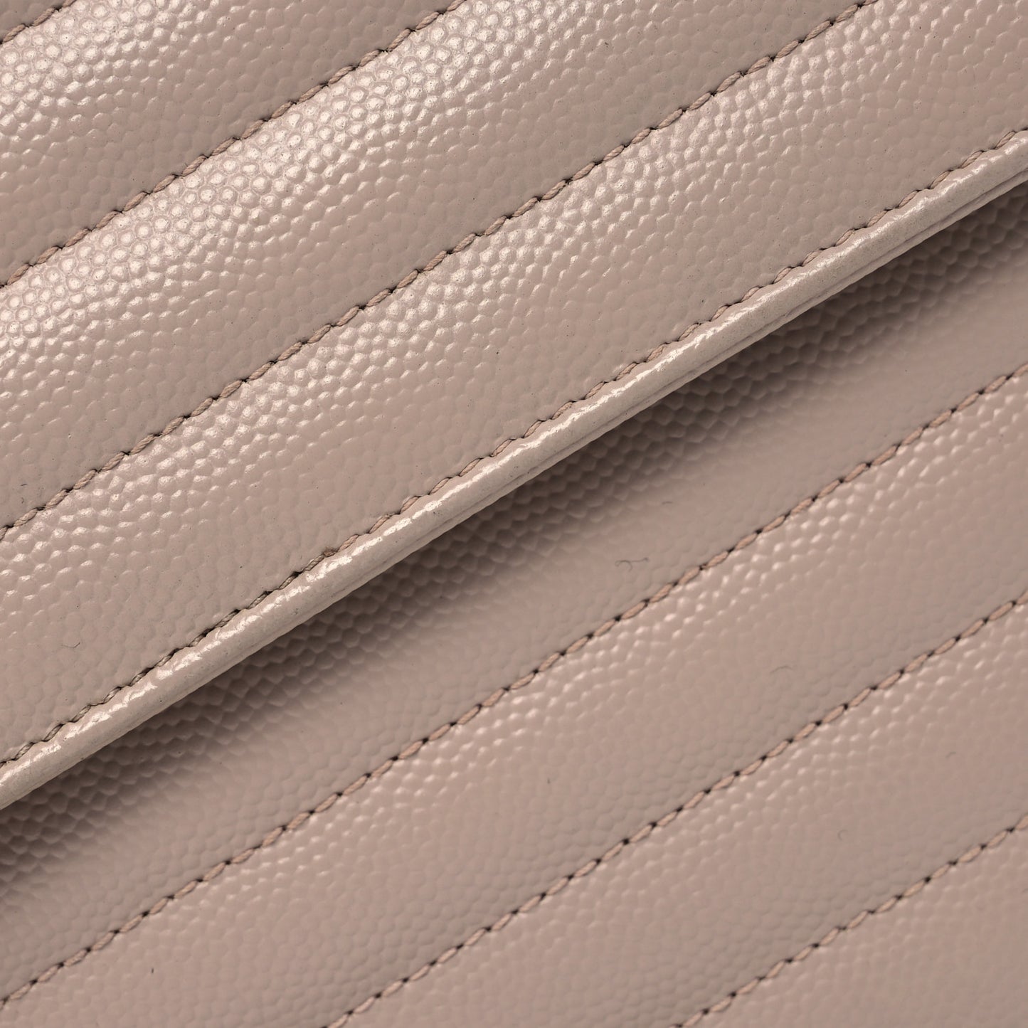 Grain De Poudre Matelasse Chevron Cassandre Envelope Chain Wallet Dark Beige