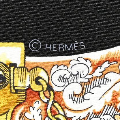 Hermes Silk Cavalcades Scarf 90 Vert Black Brun 5 of 6