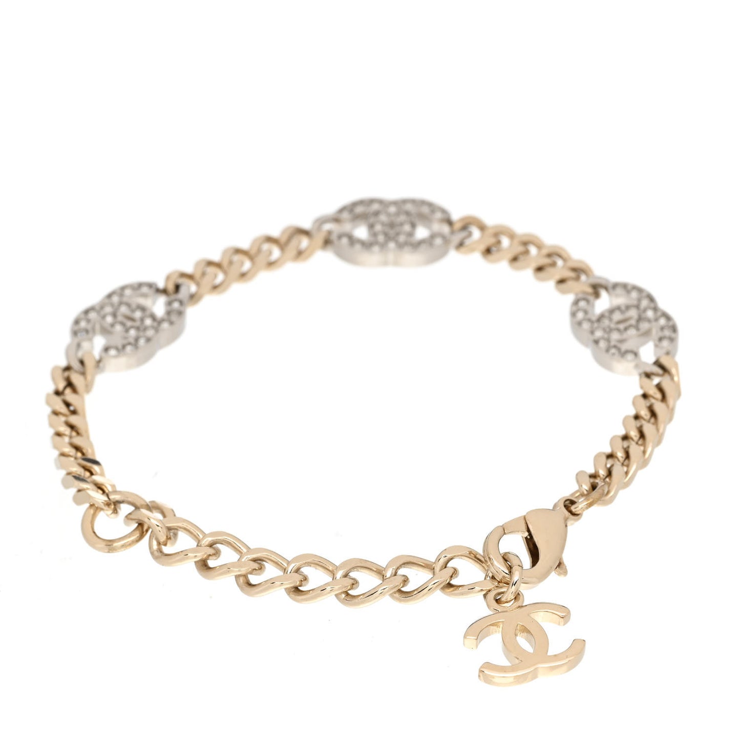 Crystal CC Chain Bracelet Gold Silver