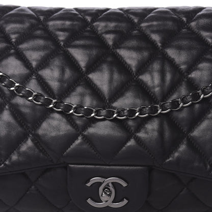 Chanel Lambskin Quilted Maxi 3 Flap Black 9 of 9