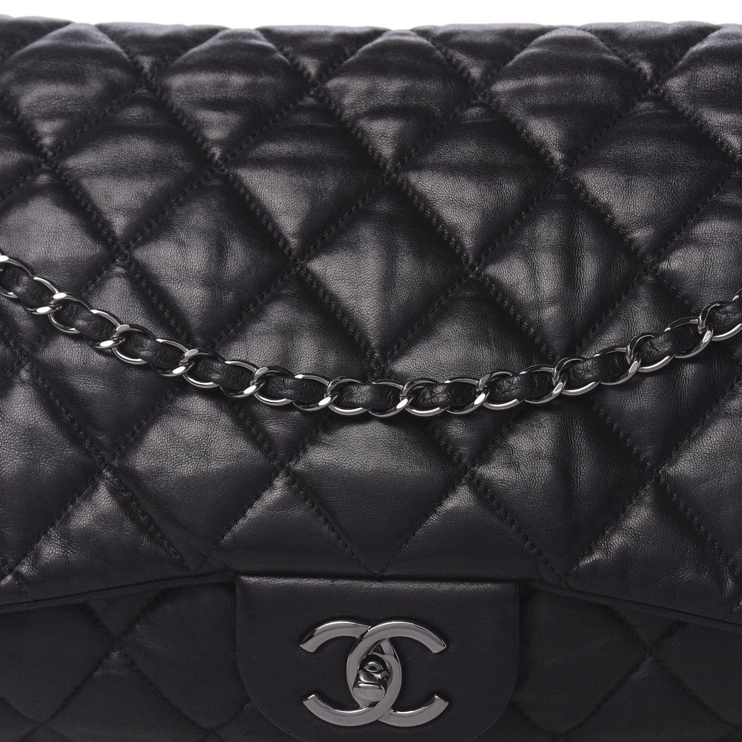 Lambskin Quilted Maxi Chanel 3 Flap Black