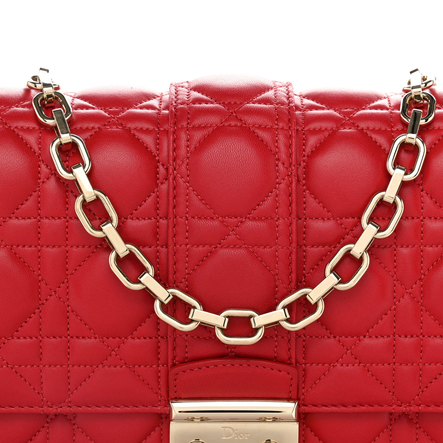 Christian Dior Lambskin Cannage Medium Miss Dior Flap Red 9 of 12