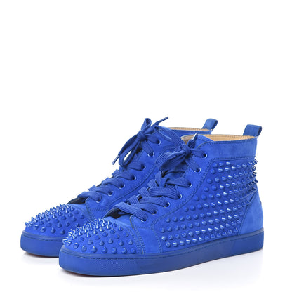Christian Louboutin Suede Mens Louis Spikes Flat Sneakers 43 Azzurro 3 of 10