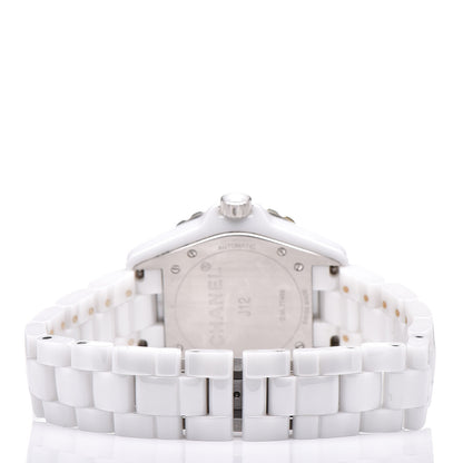 Chanel Stainless Steel Ceramic Diamond Pave Bezel 38mm J12 Automatic Watch White 4 of 7
