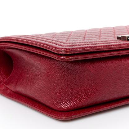 Chanel Caviar Quilted New Medium Boy Flap Dark Red 9 of 10