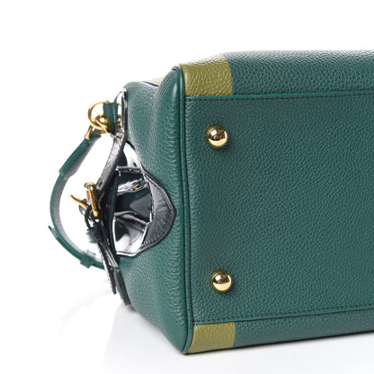 Burberry Grain Calfskin Patent Small The Bee Top Handle Green 8 of 13