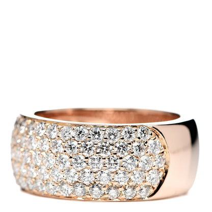 Cartier 18K Pink Gold Diamond 5 Row Half Paved Band Ring 49 4.75 3 of 6