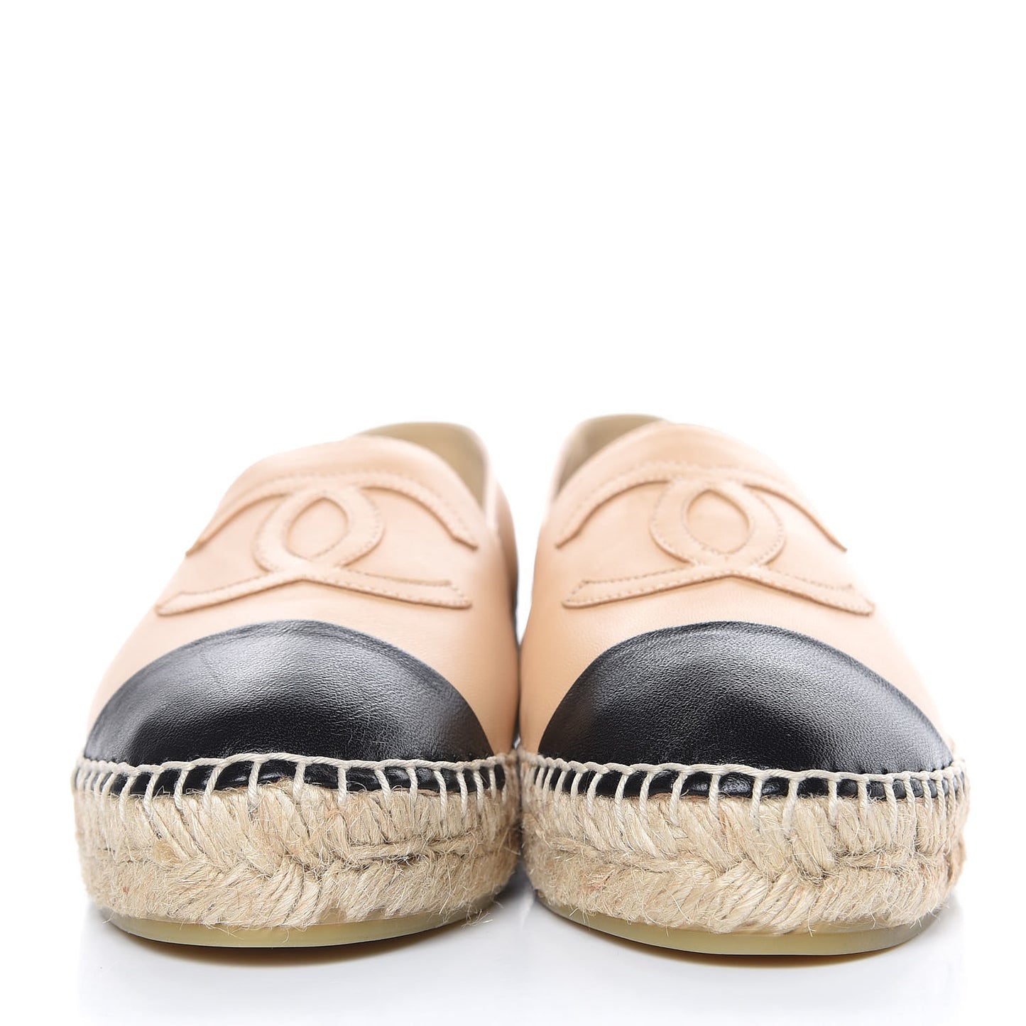 Lambskin CC Espadrilles 37 Beige Black