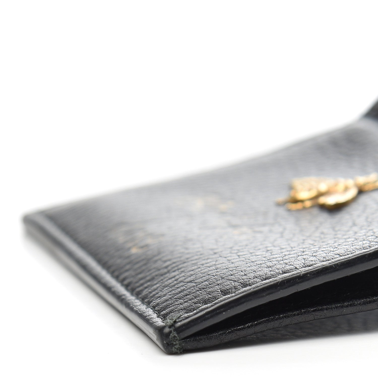 Gucci Pebbled Calfskin Animalier Card Case Black 17 of 19