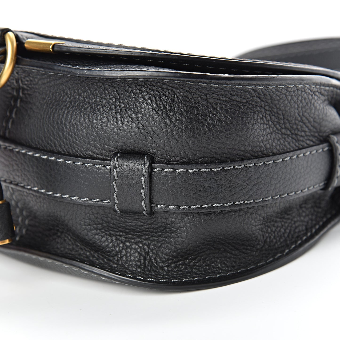 Calfskin Mini Marcie Round Crossbody Bag Black