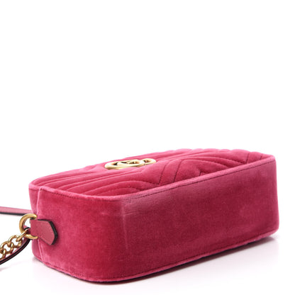 Gucci Velvet Matelasse Small GG Marmont Chain Shoulder Bag Light Raspberry Rose 4 of 10