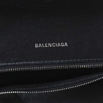Balenciaga Agneau Graffiti Logo Small Hourglass Top Handle Bag Black 6 of 10