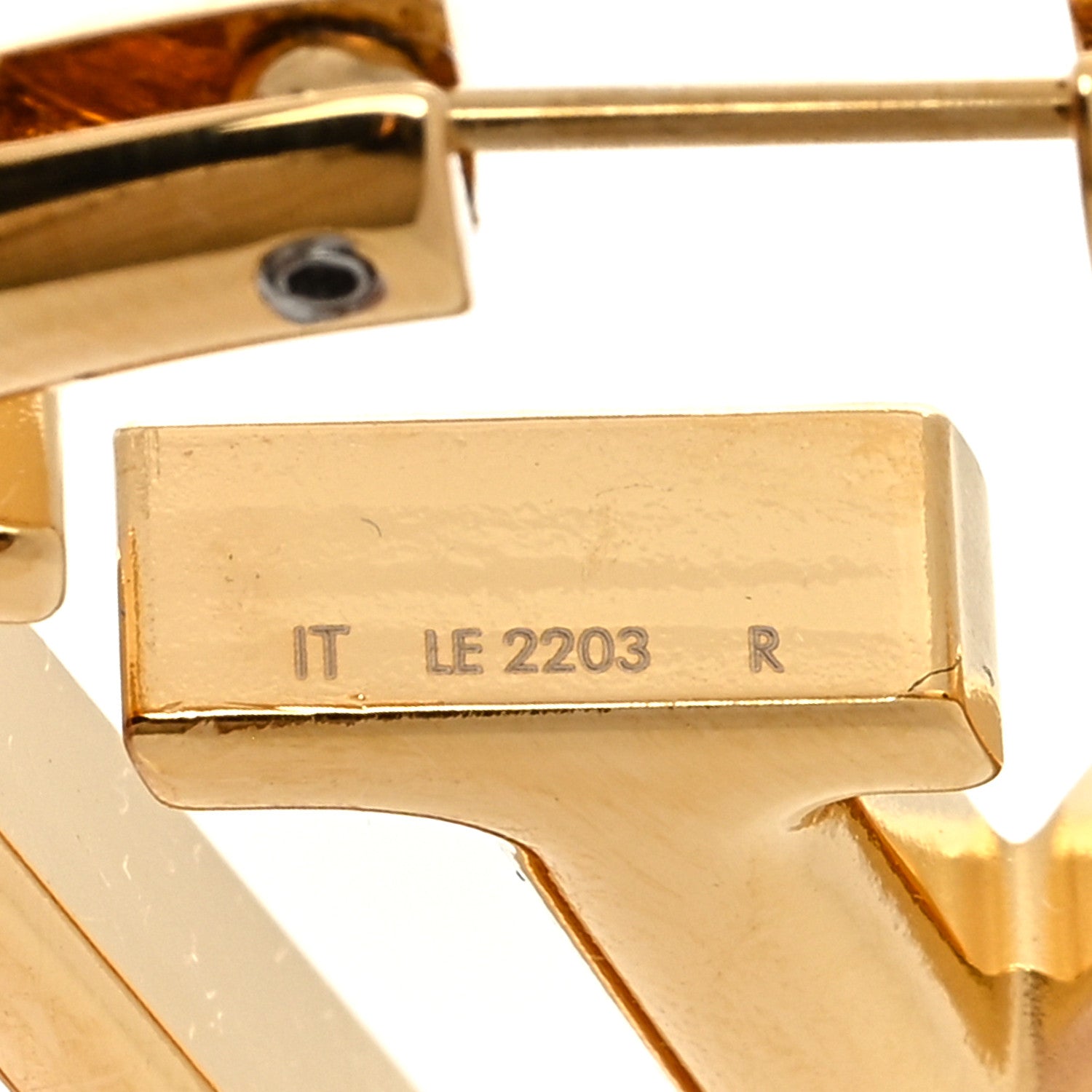 Louis Vuitton Metal Louise Hoop Earrings Gold 4 of 4