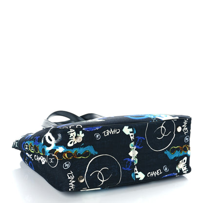 Chanel Canvas Coco Print Tote Black Multi 4 of 9