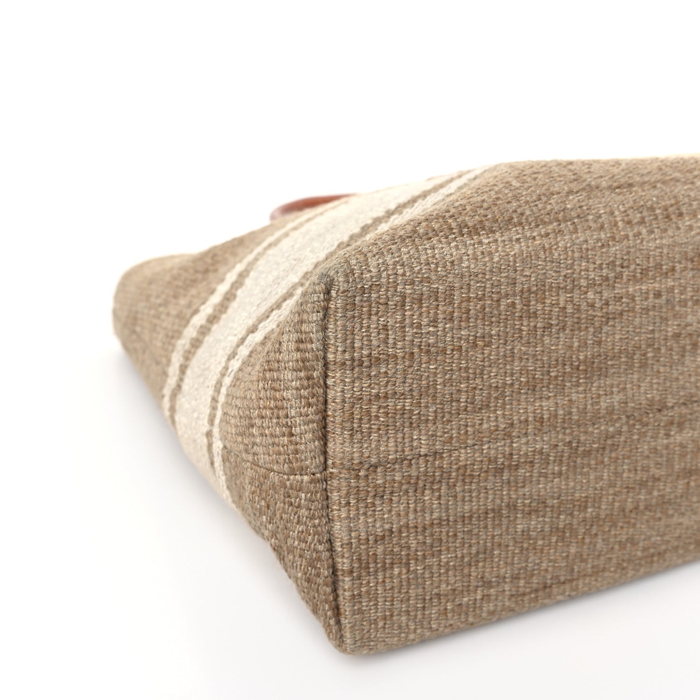 Textile Calfskin Horizontal Cabas Beige Tan
