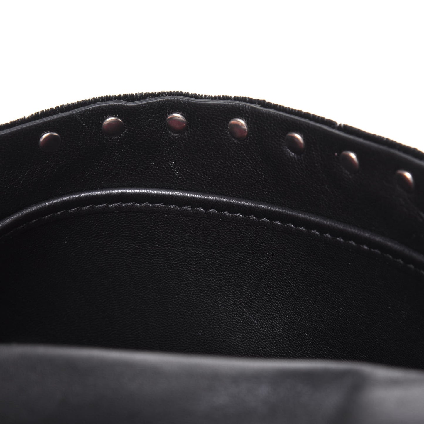 Velvet Medium Rockstud Spike Shoulder Bag Black