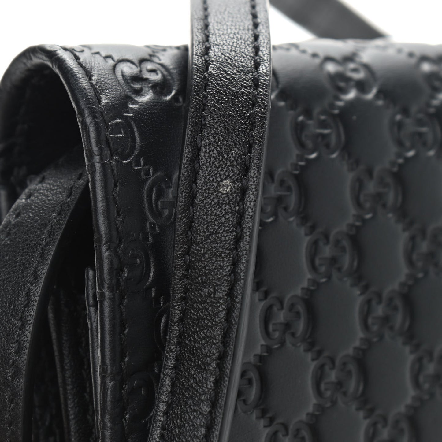 Microguccissima Crossbody Wallet Black