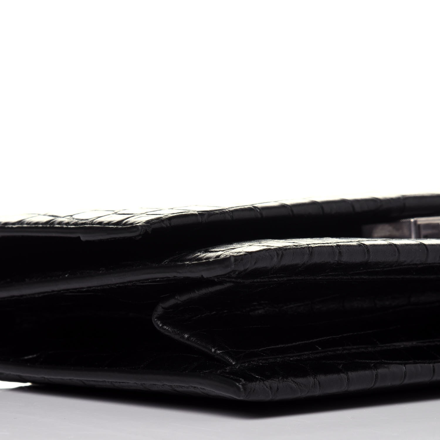 Saint Laurent Calfskin Crocodile Embossed Small Babylone Black 7 of 9