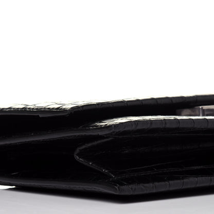 Saint Laurent Calfskin Crocodile Embossed Small Babylone Black 7 of 9