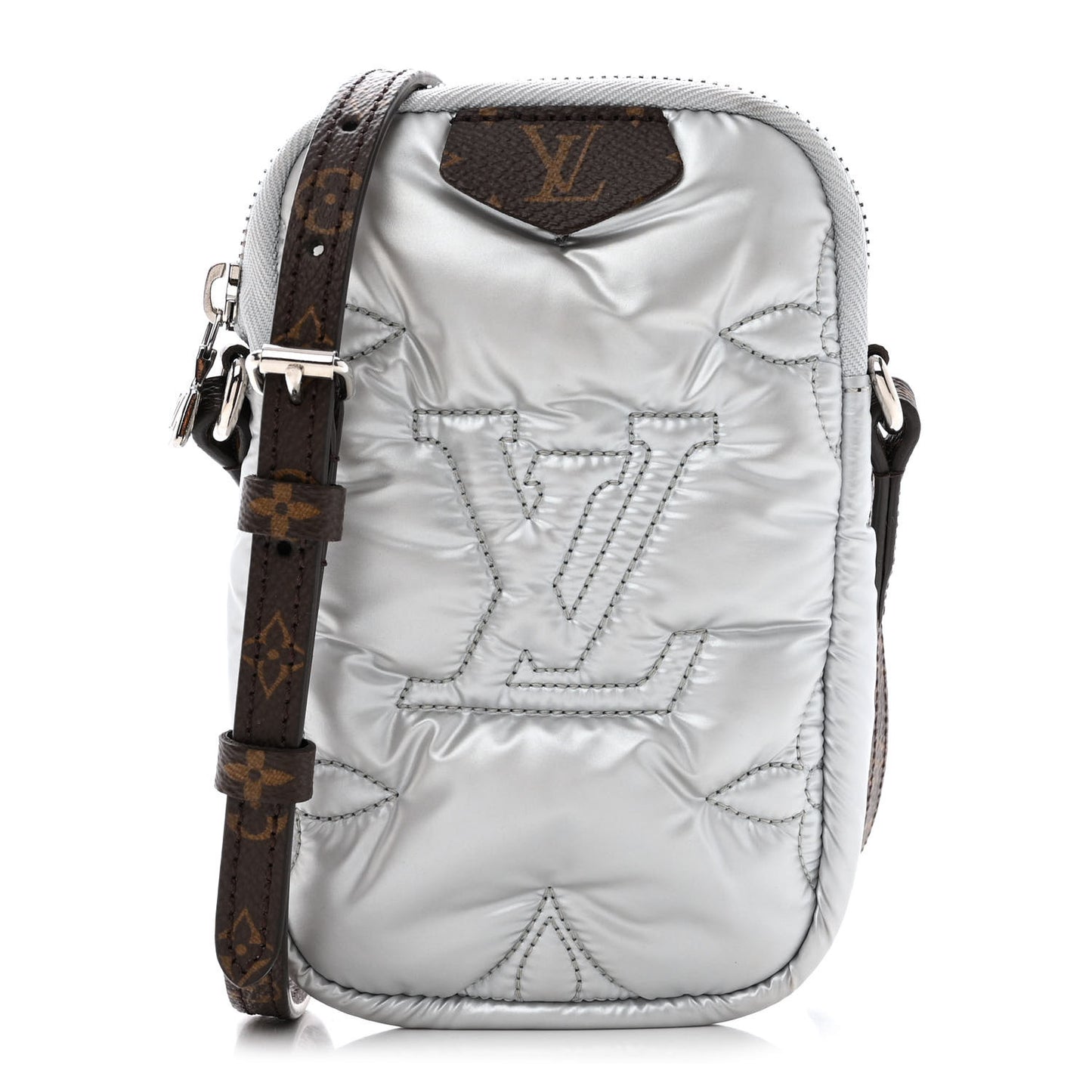 Econyl Monogram Pillow Phone Pouch Silver