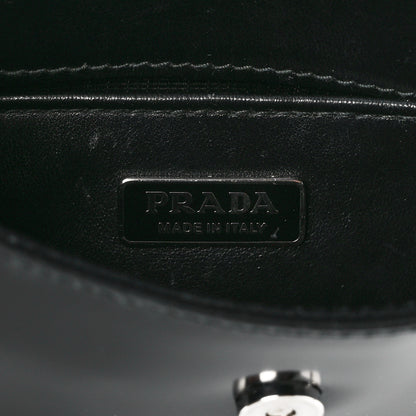 Prada Spazzolato Cleo Flap Shoulder Bag Black 5 of 13