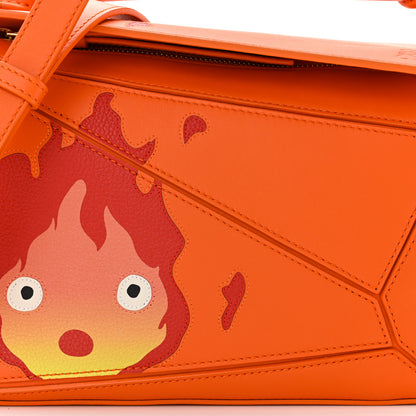 Loewe X HOWLS MOVING CASTLE Satin Calfskin Small Calcifer Puzzle Orange 7 of 11