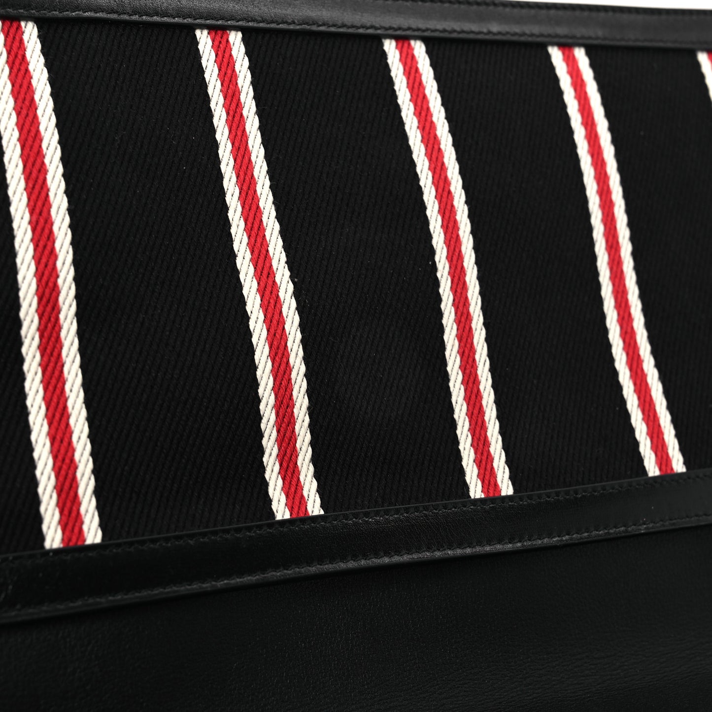 Canvas Striped Uptown Pouch Red Black