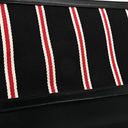Saint Laurent Canvas Striped Uptown Pouch Red Black 8 of 9