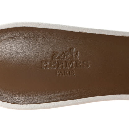 Hermes Calfskin Oasis Sandals 40 White 8 of 9