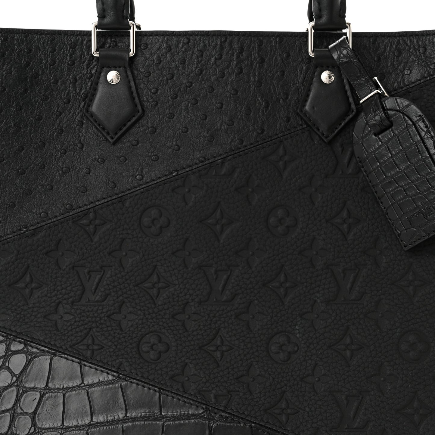 Ostrich Crocodile Empreinte Monogram Grand Sac