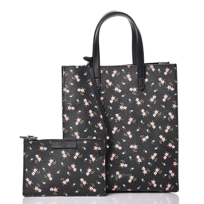 Givenchy Coated Canvas Hibiscus Print Small Stargate Shopper Tote Black Multicolor 4 of 9