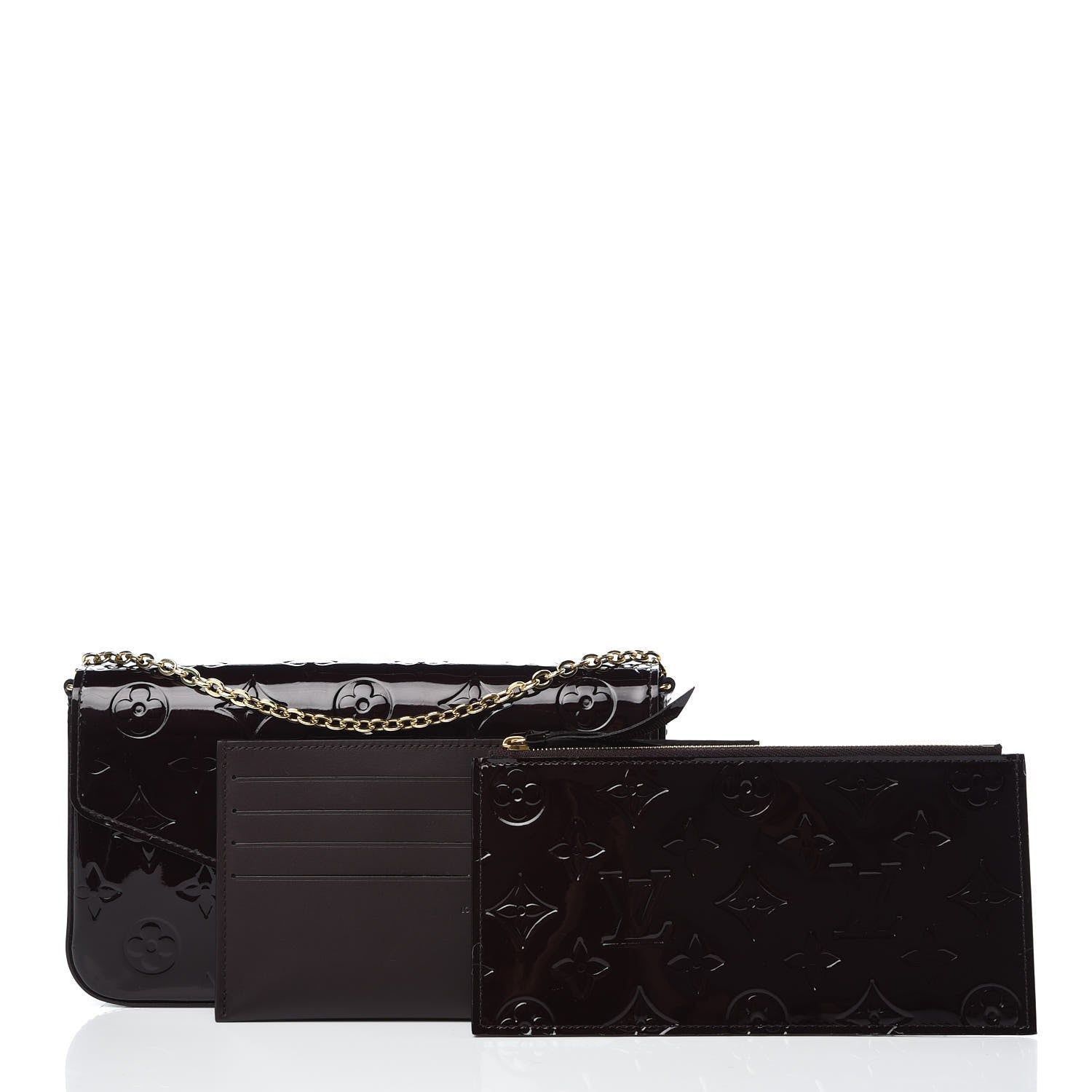 Louis Vuitton Vernis Pochette Felicie Chain Wallet Amarante 12 of 12