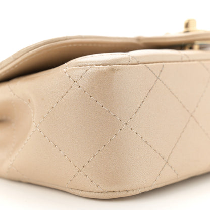 Chanel Metallic Lambskin Quilted Extra Mini V For Victory Flap Light Gold 9 of 12