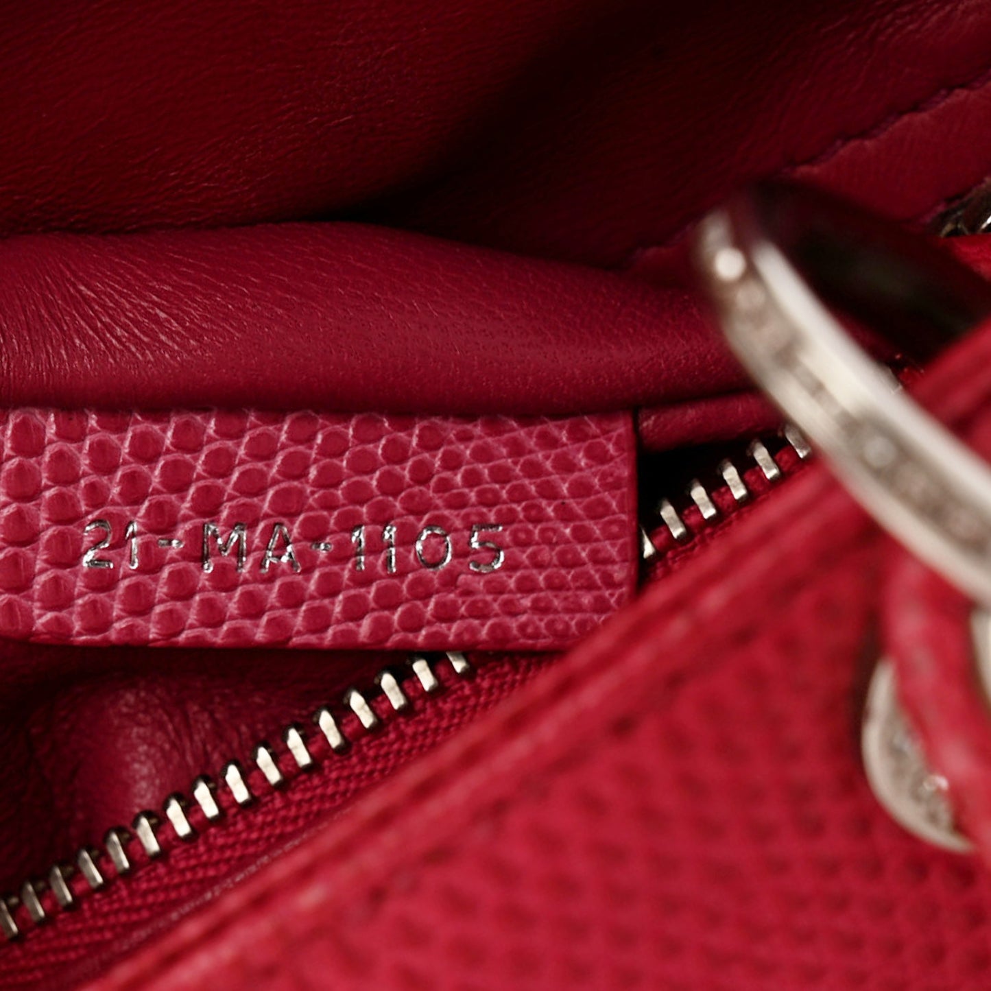 Lizard Swarovski Crystal Mini Lady Dior Dark Pink