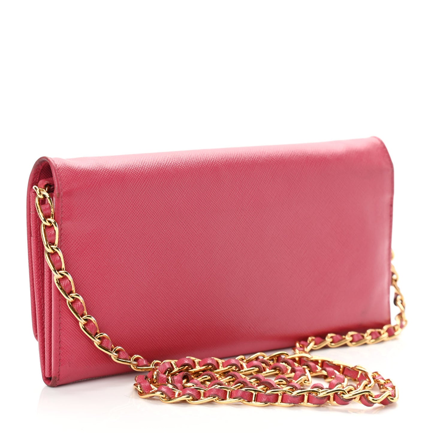 Saffiano Metal Oro Chain Wallet Peonia