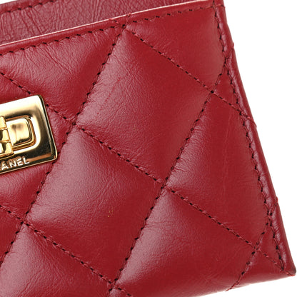 Chanel Aged Calfskin Quilted Reissue Card Holder Red 9 of 11
