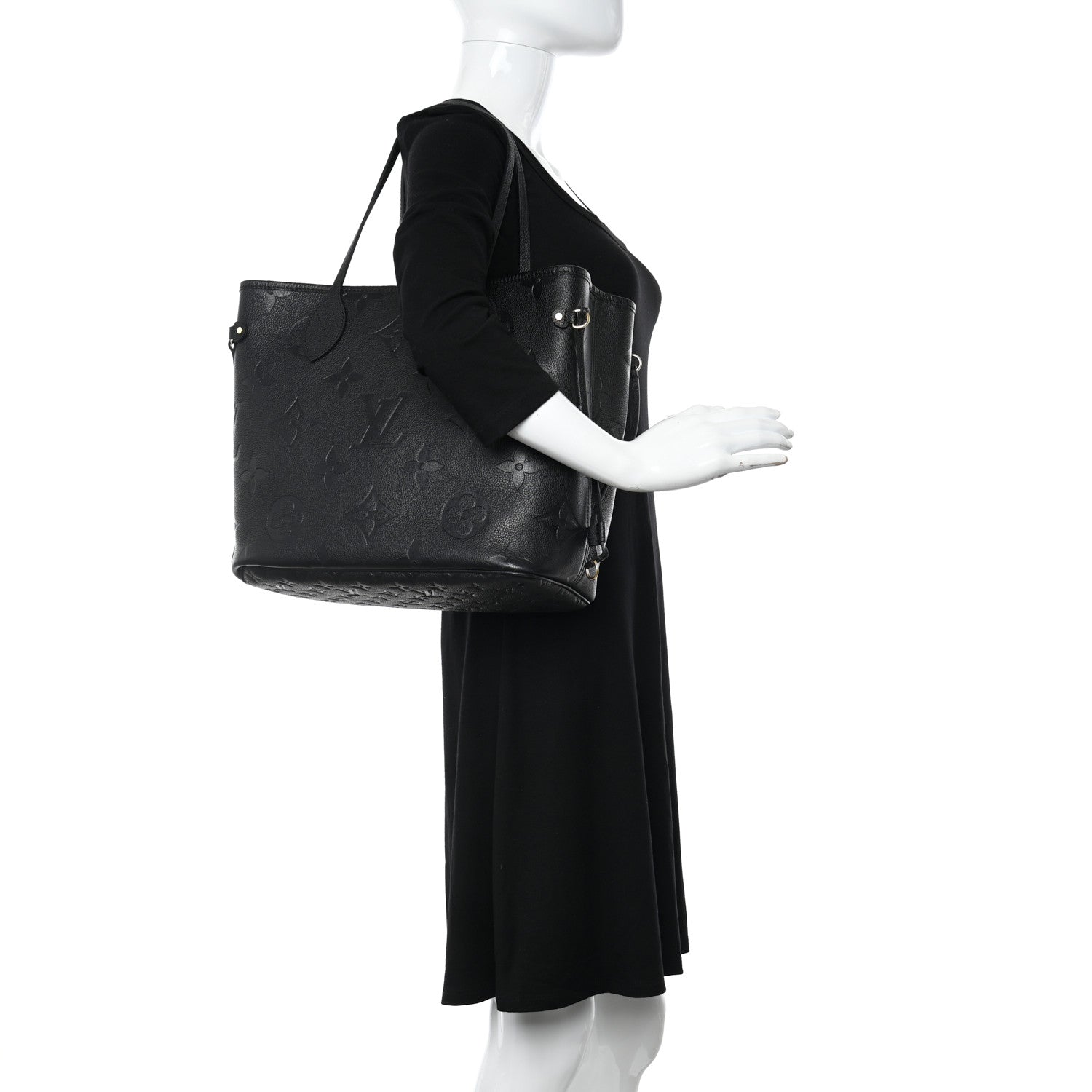 Louis Vuitton Empreinte Monogram Giant Neverfull MM Black 2 of 8