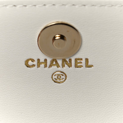 Chanel Caviar Quilted Belt Bag With Charms On Chain White 6 of 13