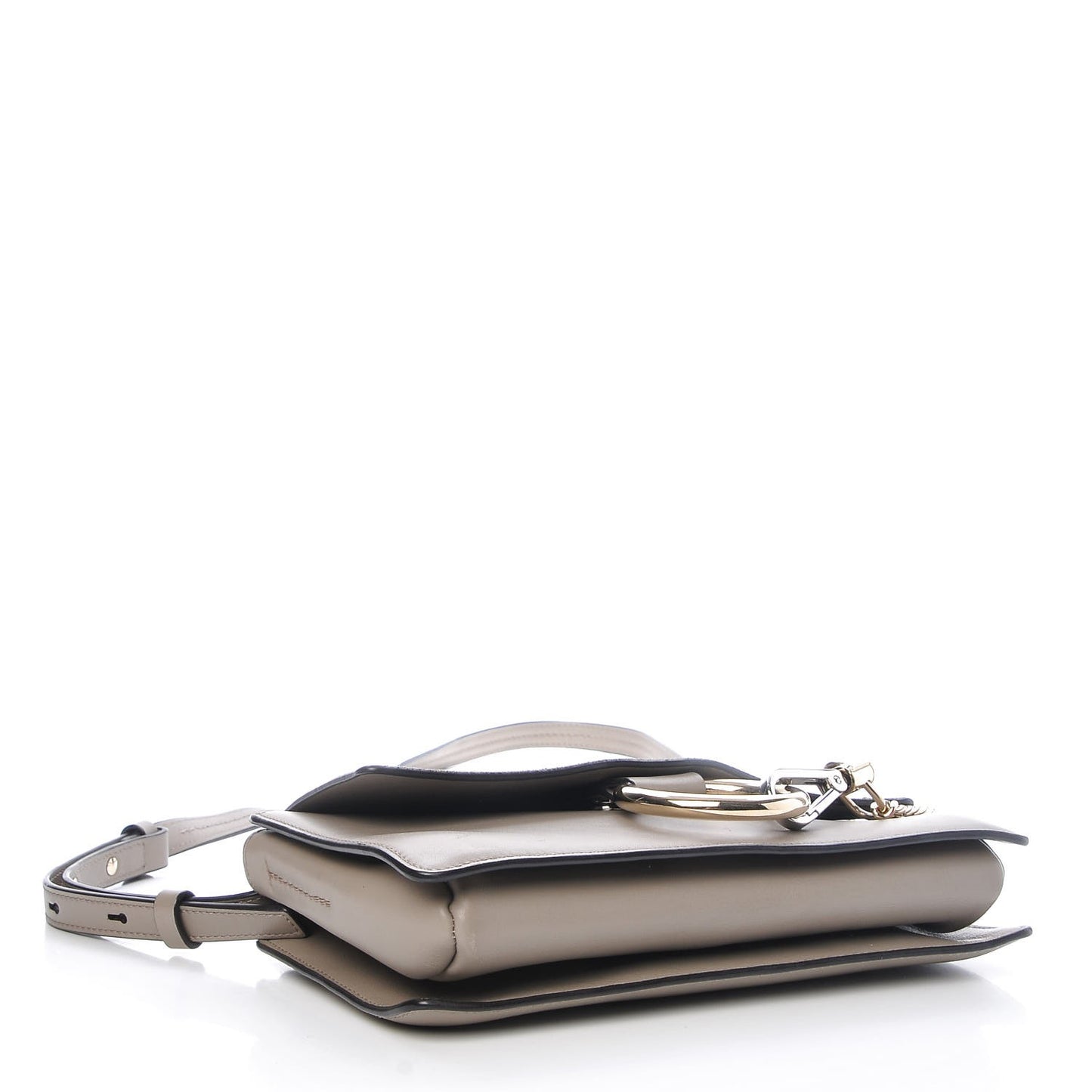 Suede Calfskin Small Faye Shoulder Bag Motty Grey