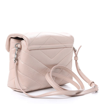 Saint Laurent Calfskin Y Quilted Monogram Toy Loulou Crossbody Bag Nude Powder 3 of 14