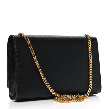 Saint Laurent Grain De Poudre Medium Classic Monogram Kate Satchel Black 2 of 4