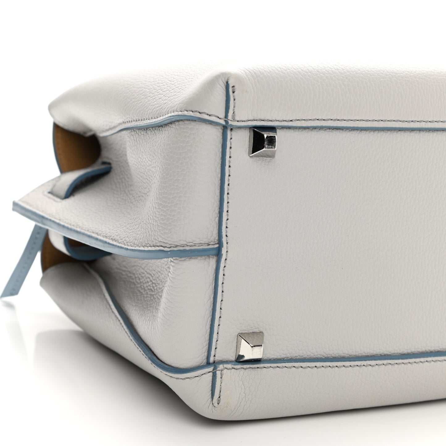 Grained Calfskin Medium Milla Tote Whisper Grey