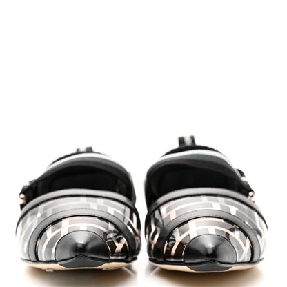 Fendi PVC Calfskin FF Colibri Slingback Ballerina Flats 38 Black 2 of 9