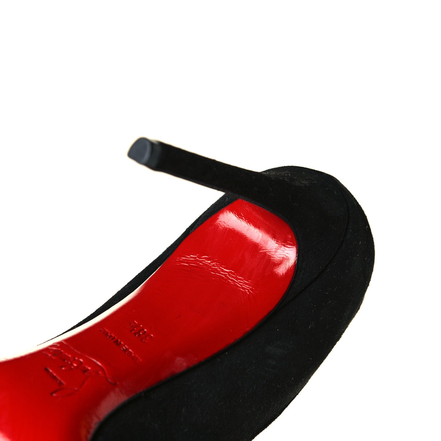 Christian Louboutin Suede Pigalle Follies 85 Pumps 38.5 Black 7 of 9