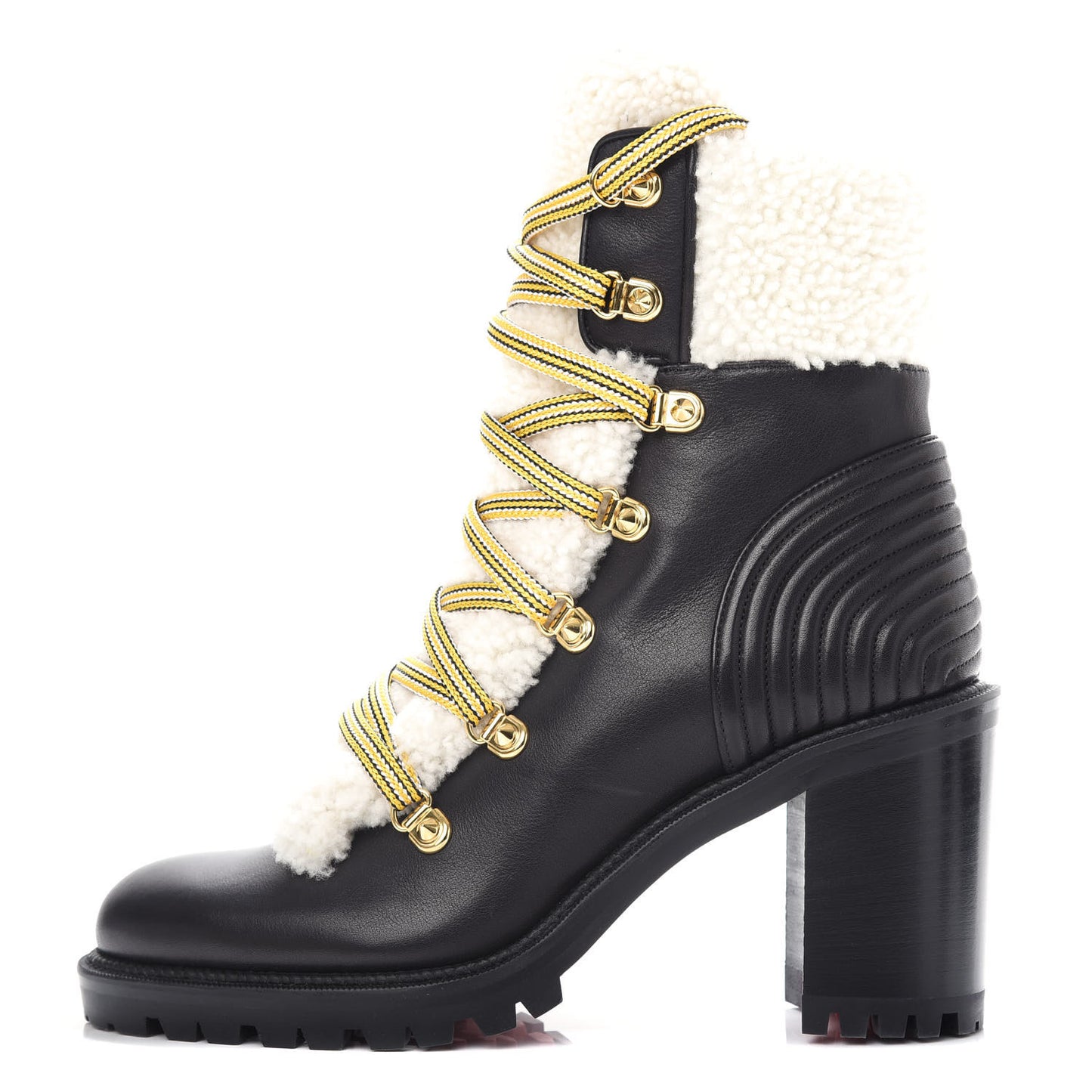 Calfskin Shearling Yetita 70 Hiker Booties 39.5 Black