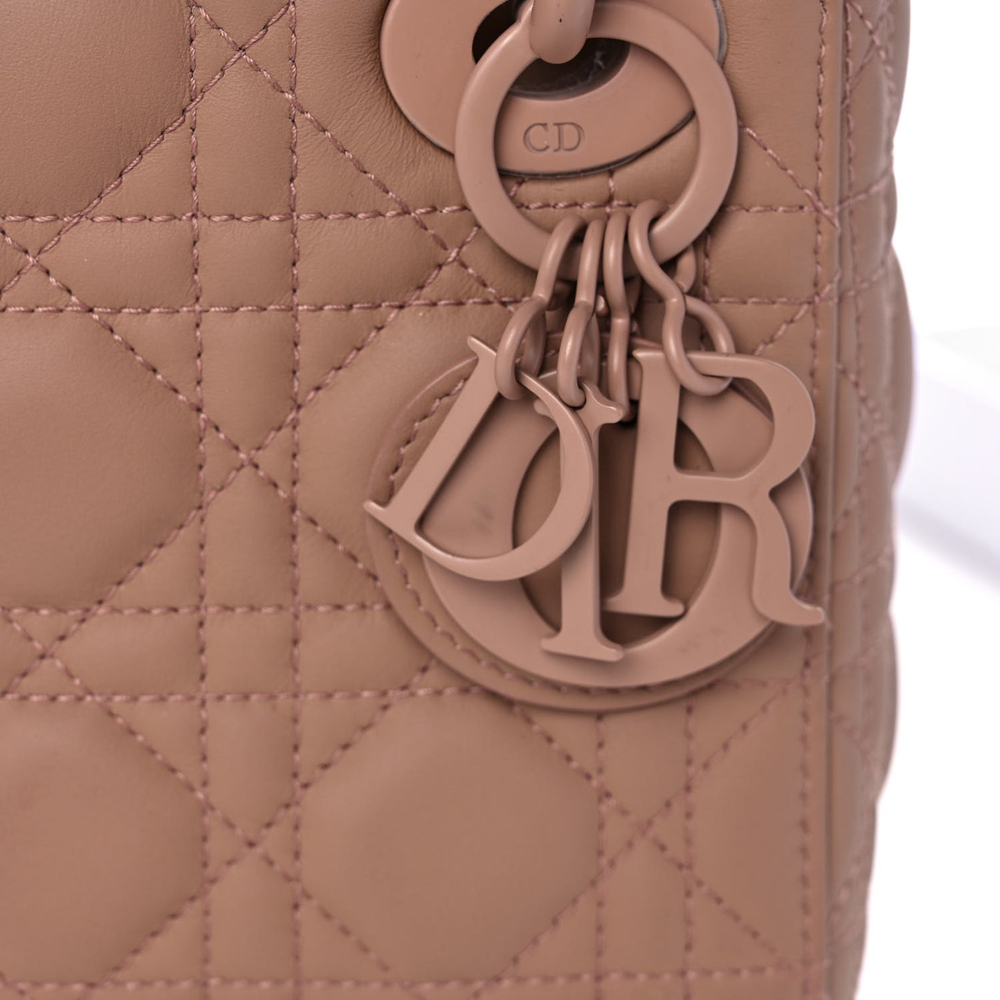 Ultra Matte Calfskin Cannage Mini Lady Dior Light Beige