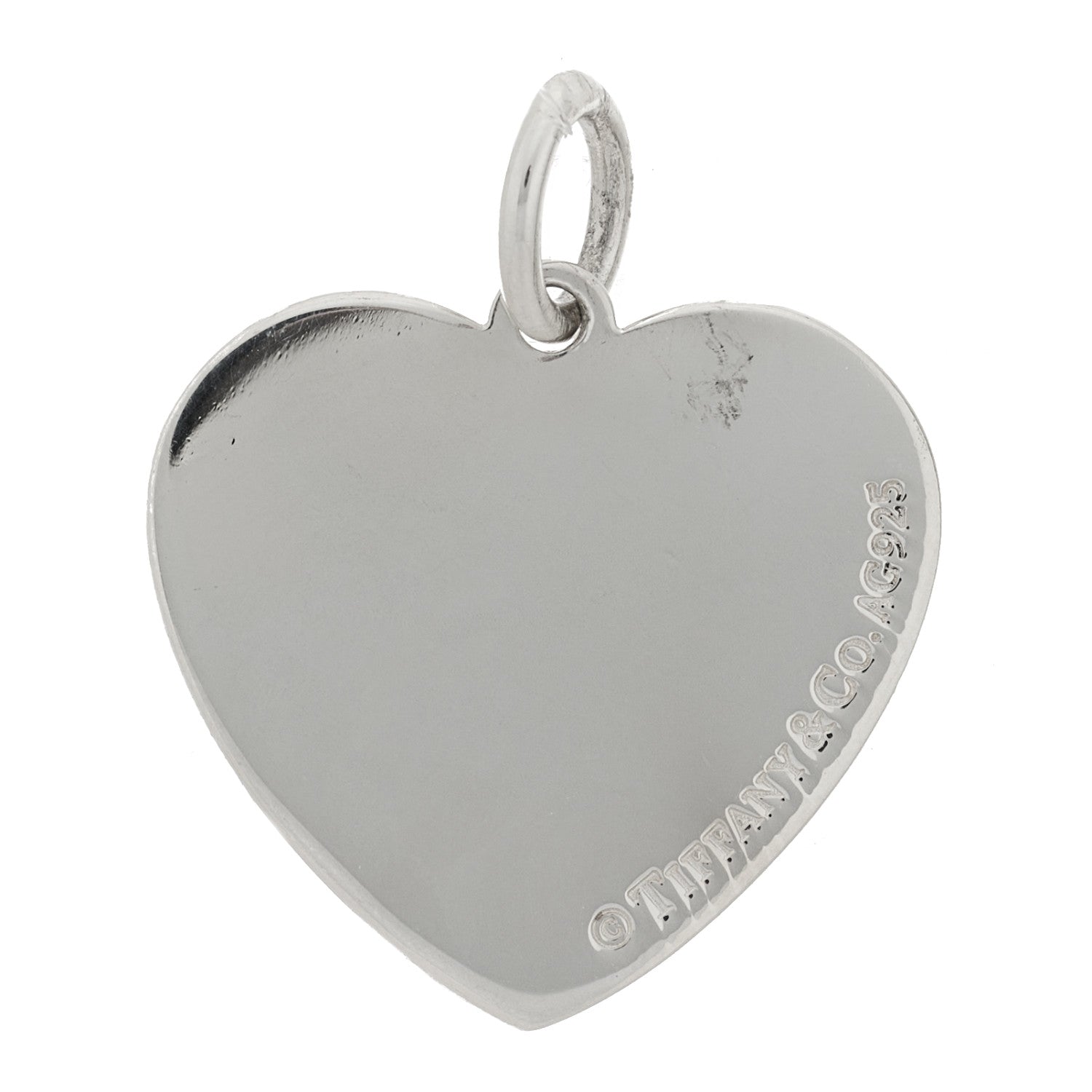 Tiffany Sterling Silver Beaded Mom Heart Tag Charm 3 of 3